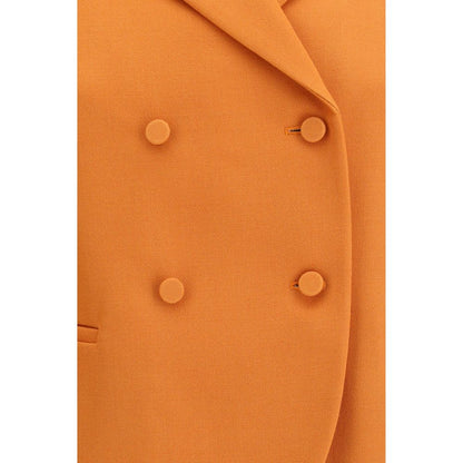 Fendi Orange Fleece Wool Blazer
